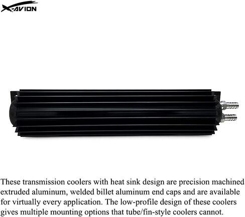 X-AVION Universal Dual Pass Aluminum Heat Sink Cooler Finned 15'' Transmission Cooler Black in Kuwait