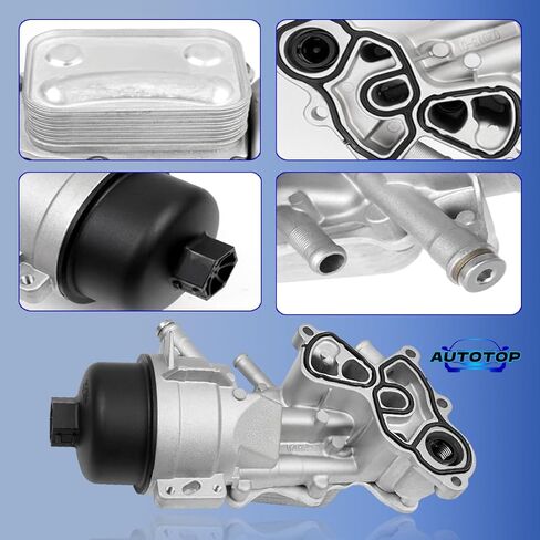 مبرد زيت المحرك ومبادل حراري للترشيح FIT 2011-2016 MINI Cooper Countryman Paceman R55 R56 R57 R58 R59 R60 R61، N18 1.6L محرك توربيني فقط، يستبدل 11428643745 11427552687، عبوة واحدة in Kuwait