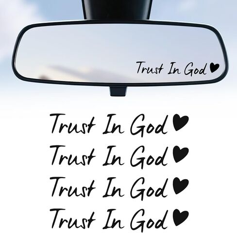 JUSTTOP 4 قطع ملصق سيارة، ملصق مرآة الرؤية الخلفية المزخرف، ملصق I Love You Drive Safe Car، ملصق تلقائي وملصق، ديكور السيارة للنساء، ملحقات السيارة، يناسب معظم المركبات، عصا مباشرة (أسود وأحمر) in Kuwait