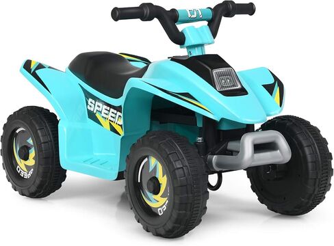 Costzon Kids ATV, 6V Battery Powered Electric Quad, Forward/Reverse Switch, Rear Wheeler Motorized Ride On Mini Vehicle Car for Toddlers Boys Girls, Ride on ATV (Blue) in Kuwait