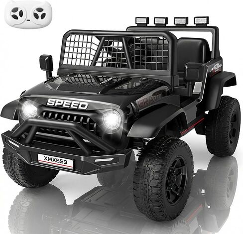 Hikole 24V Ride On Toys for Big Kids, 24V Power Wheels Truck with Remote Control, 3 Speed, Bluetooth, Music, Soft Start, Spring Suspension, LED Light, Electric Cars for Kids Boys Girls 3-5, Pink in Saudi Arabia