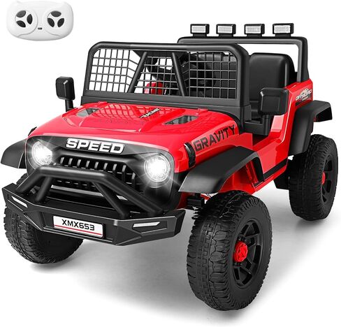 Hikole 24V Ride On Toys for Big Kids, 24V Power Wheels Truck with Remote Control, 3 Speed, Bluetooth, Music, Soft Start, Spring Suspension, LED Light, Electric Cars for Kids Boys Girls 3-5, Pink in Saudi Arabia