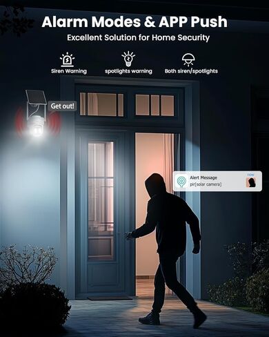 كاميرات مراقبة تعمل بالطاقة الشمسية بدقة 3 ميجابكسل، لاسلكية للأماكن الخارجية، كاميرات مراقبة لاسلكية بزاوية 360 درجة، كاميرا WiFi مع رؤية ليلية ملونة/مستشعر PIR/صوت ثنائي الاتجاه in Saudi Arabia
