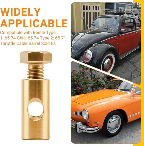 Throttle Cable Barrel Compatible with VW Karmann Ghia (56-74),Beetle/Bug And Transporter/Bus(50-79), Squareback/Fastback(61-73) Accelerator Cable Connector-Barrel Nut for Accelerator and Heater Cables in Kuwait