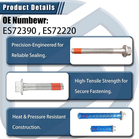 Engine Cylinder Head Bolt Kit - Compatible with Chevy Silverado 2500, Avalanche, Camaro, GMC Sierra, Cadillac Escalade & More - Replaces ES72390, ES72220 in Kuwait