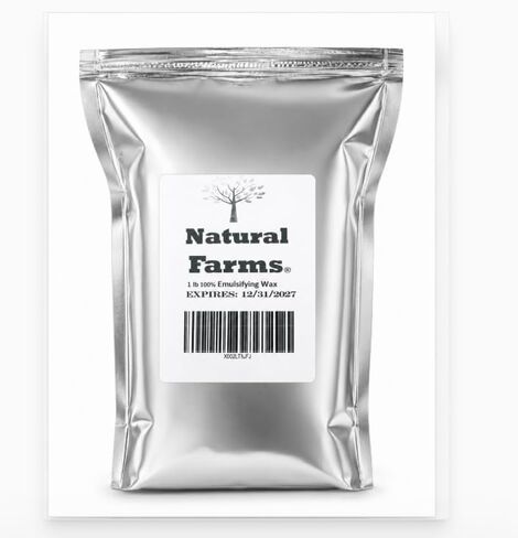Natural Farms (1lb) Non-GMO Emulsifying Wax Pastilles NF – Plant-Based Cosmetic Grade Wax for Creams, Skincare & Soap making in Kuwait