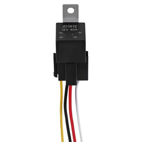JD1912 تسخير مرحل السيارة 12 فولت 40A 4 دبوس SPST 12AWG مآخذ تسخير مع أسلاك ذات علامات ملونة للسيارات شاحنة فان موتورك in Kuwait