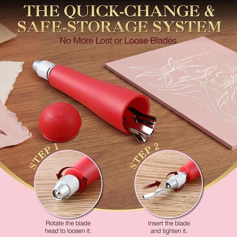 Linocut Kit with 6 Pcs Linoleum Blocks for Printmaking, Premium Stamp Carving Tools, Bench Hook and Inking Plate, Soft Rubber Linocut Block, Stamp Making Kit for Kids, Beginners, DIY Crafts, Artists in Kuwait