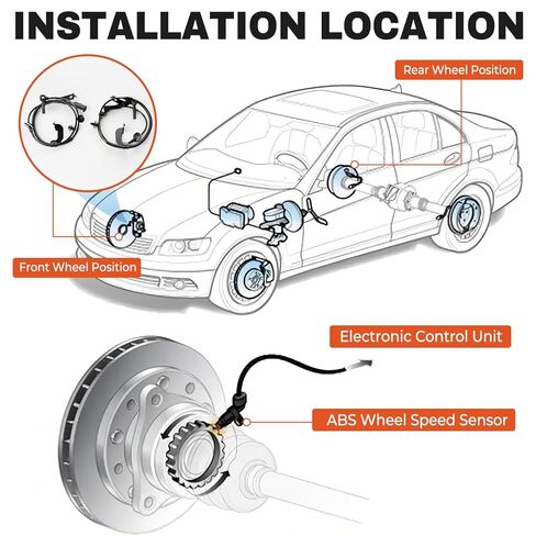 قطعتان من مستشعر سرعة العجلات الأمامية ABS يسار ويمين متوافق مع 2007-2017 Jeep Compass Patriot، 2007-2012 Dodge Caliber Driver وجانب الركاب ABS بديل ALS2088، ALS2084، 5105573AA، 5105572AA in Kuwait