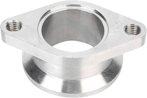 محول شفة شريط V من الفولاذ المقاوم للصدأ العالمي 1.5 بوصة إلى 1.7 بوصة MV R Wastegate Flange عالية القوة تناسب مباشرة لإصلاح السيارات المتعددة التوربينية، فضي 2.48 × 2.01 × .48 بوصة in Kuwait