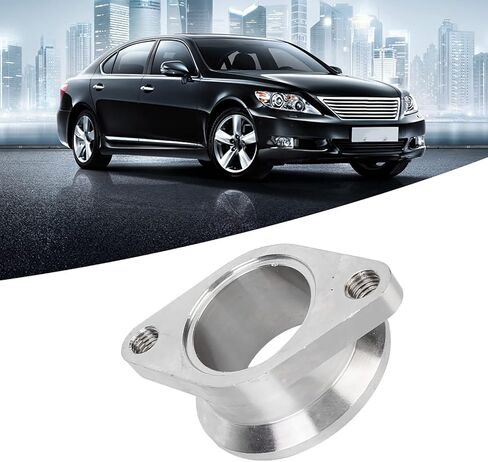 محول شفة شريط V من الفولاذ المقاوم للصدأ العالمي 1.5 بوصة إلى 1.7 بوصة MV R Wastegate Flange عالية القوة تناسب مباشرة لإصلاح السيارات المتعددة التوربينية، فضي 2.48 × 2.01 × .48 بوصة in Kuwait