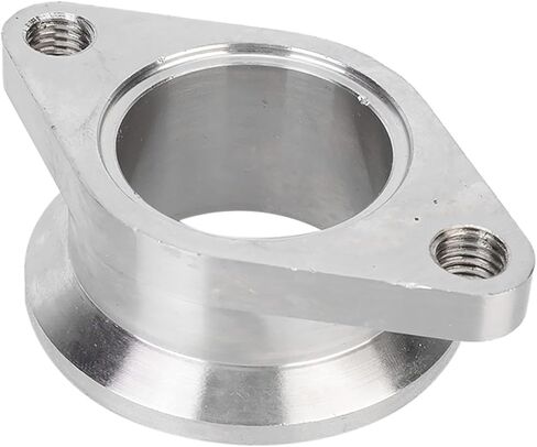 محول شفة شريط V من الفولاذ المقاوم للصدأ العالمي 1.5 بوصة إلى 1.7 بوصة MV R Wastegate Flange عالية القوة تناسب مباشرة لإصلاح السيارات المتعددة التوربينية، فضي 2.48 × 2.01 × .48 بوصة in Kuwait