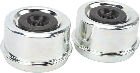 Dioche 6000lb Trailer Hub Cap 2.44in OD Trailer Axle Dust Cap with Rubber Plugs for 5,200‑6,000 Lb Axles - Steel Alloy Bearing Grease Caps for Boat Wheel Hub in Kuwait