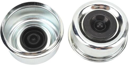 Dioche 6000lb Trailer Hub Cap 2.44in OD Trailer Axle Dust Cap with Rubber Plugs for 5,200‑6,000 Lb Axles - Steel Alloy Bearing Grease Caps for Boat Wheel Hub in Kuwait