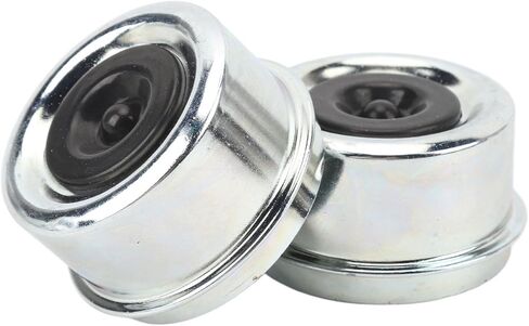 Dioche 6000lb Trailer Hub Cap 2.44in OD Trailer Axle Dust Cap with Rubber Plugs for 5,200‑6,000 Lb Axles - Steel Alloy Bearing Grease Caps for Boat Wheel Hub in Kuwait