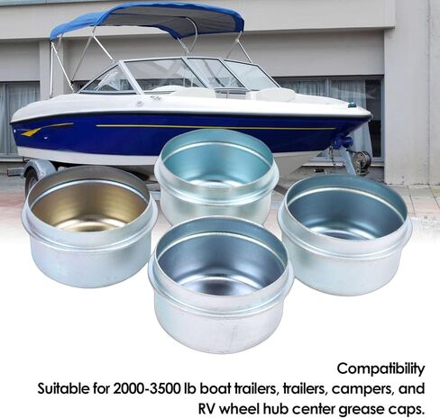 Trailer Hub Cap, 4 Pcs 1.98in Trailer Axle Dust Cap and Grease Cover, Part 539102535 Replacement for Dexter EZ Lube 2000 to 3500 Lbs Trailers and Lawn Mower Axles in Kuwait