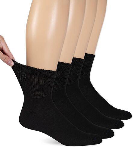 Dr. Scholl's Men's 4 Pack Diabetic and Circulatory Non Binding Ankle Socks, Black, Shoe Size: 7-12 in Saudi Arabia