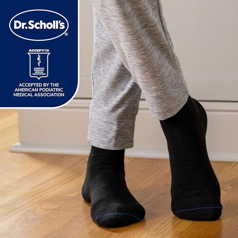Dr. Scholl's Men's 4 Pack Diabetic and Circulatory Non Binding Ankle Socks, Black, Shoe Size: 7-12 in Saudi Arabia