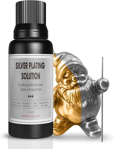 Silver Plating Solution, Silver Shine Polish Liquid Silver Polish for Brass, Copper and Bronze Surface Worn Silvery, Metal Finishing Solution, Silver Polish for Jewelry - 50 ML in Kuwait