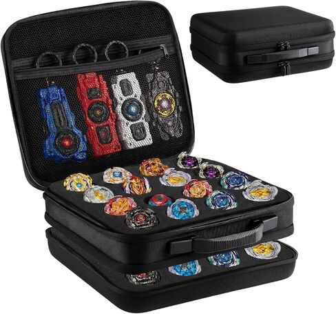 حافظة Junkin Spinning Top Case للتخزين ذات سعة كبيرة، منظم يحمل ما يصل إلى 32 قطعة علوية دوارة، حقيبة حمل محمولة بطبقة مزدوجة لمحبي Spin Top، ملحقات تخزين الهدايا in Kuwait
