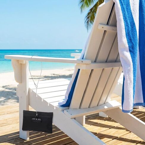 Beach Money Bag with Lock and Steel Cable, Portable Security Notary Bag with Lock, Anti-Theft Travel Money Organizer for Mobile Phone Cash Key Document Jewelry, Suitable for Poolside Vacation Use in Kuwait