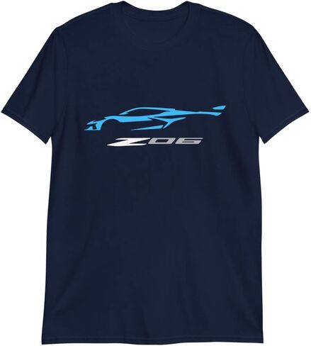 تي شيرت 2023 Sports Car Z06 C8 Vette Rapid Blue Silhouette in Kuwait