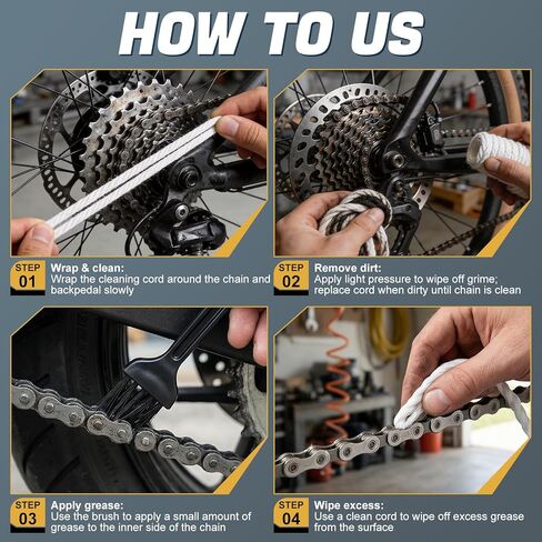 Gear Floss, Gears Floss 3D Printer, Motorcycle Chain Cleaning Kit with Lubricating Cream, Extended Service Life, Suitable for Bicycle Gear Shifting Pulleys and 3D Printer Lead Screws, etc in Kuwait