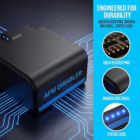AFM/DFM Disabler Device, Matte Black with Blue Stripe, compatible with GM V6 & V8 Chevy GMC Cadillac Buick 5.3L 6.2L 4.3L 3.6L in Kuwait