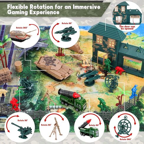 deAO 120 قطعة من ألعاب رجال الجيش، مجموعة ألعاب معركة كبيرة تتضمن شخصيات رجال الجيش، وحصيرة معركة عسكرية، وطائرات هليكوبتر، وغرفة حرب، وألعاب جيش للأولاد من سن 4 إلى 12 عامًا in Kuwait