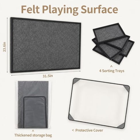 Puzzle Board with 4 Sorting Trays & Protective Cover, Portable Foldable Felt Puzzle Playing Surface for 1000-Piece Puzzles Lightweight Storage & Game Night Organizer in Kuwait