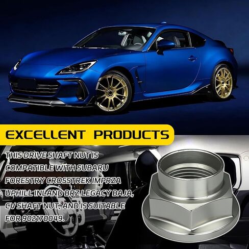 Transmission Axle Nuts for Front & Rear CV Axle Nut for 2000-2025 Subaru Forester WRX STI Impreza Crosstrek Outback BRZ Legacy Ascent Baja Tribeca Spindle Lock Lug Nut Kit Replace OE# 902170049 in Kuwait