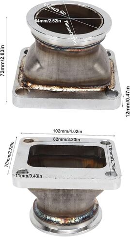 SIXRUN 2.5in V Band Flange Converter، الفولاذ المقاوم للصدأ Universal T4 Turbo SS V Band، مع أقصى قدر من القوة والمتانة، لجميع السيارات والشاحنات in Kuwait