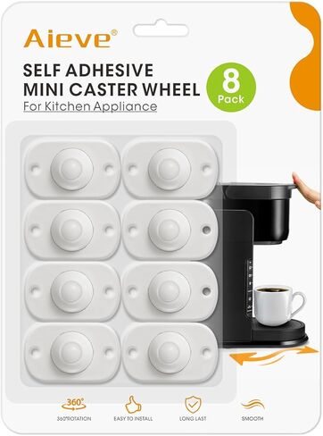 Aieve Appliance Wheels for Kitchen Appliances, 8 Pack Appliance Slider, Self Adhesive Mini Caster Wheels, Swivel Wheels for Countertop in Saudi Arabia