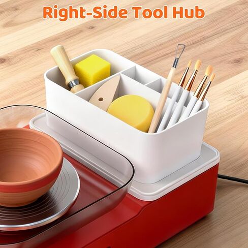 Skirfy Pottery Wheel for Kids Adults,Complete Pottery Set for Beginners with 6.3" Turntable with Two-Way Rotation,Craft Kits Toys Birthday Gifts for Boys Girls(Red) in Kuwait