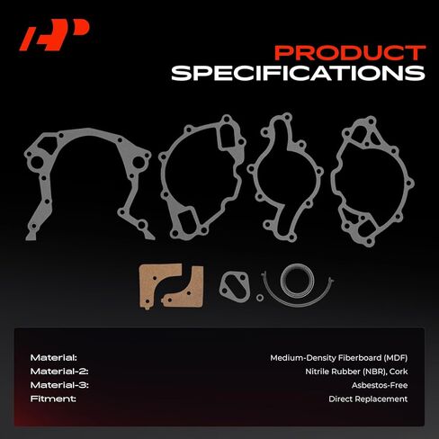 A-Premium Engine Timing Cover Gasket Set Compatible with Ford & Lincoln & Mercury & Laforza & De Tomaso - Explorer, F-100, F-150, F-250 HD, F-350, Mustang, E-100 E-150 E-250 E-350 Econoline Club Wagon in Kuwait