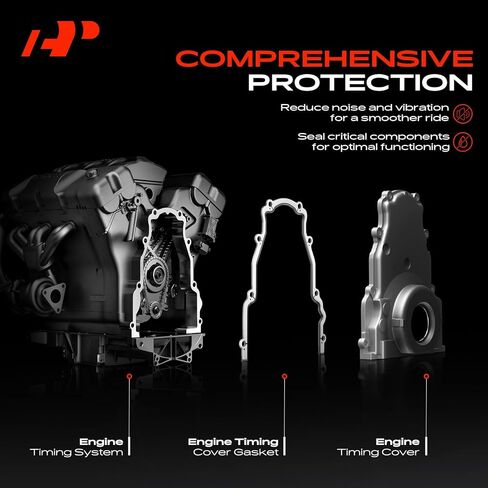 A-Premium Engine Timing Cover Gasket Set Compatible with Ford & Lincoln & Mercury & Laforza & De Tomaso - Explorer, F-100, F-150, F-250 HD, F-350, Mustang, E-100 E-150 E-250 E-350 Econoline Club Wagon in Kuwait