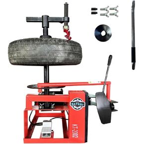 Mini Tire Changer Machine 39" Max Wheel Diameter Tire Machine for Road Rescue, Shop Repair, and Home Garage, Red, KT-2002P in Kuwait