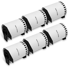 BETCKEY - Removable Film Label Replacement for Brother DK-2243 (4" x 100'), Durable Waterproof Continuous Shipping Label, Compatible with Brother QL Printers [6 Rolls] in Kuwait