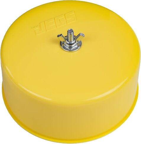 JEGS Carburetor Cap | Fits Holley, Edelbrock, AFB, Carter, & Quadrajet Carbs | Fits 5-1/8in. Diameter Neck | Yellow | One Per Package in Kuwait