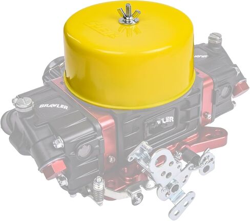 JEGS Carburetor Cap | Fits Holley, Edelbrock, AFB, Carter, & Quadrajet Carbs | Fits 5-1/8in. Diameter Neck | Yellow | One Per Package in Kuwait