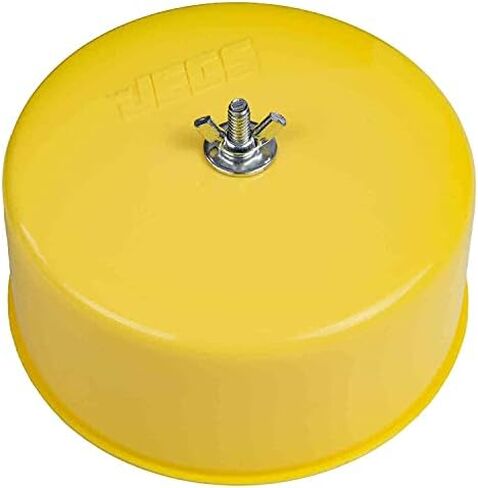 JEGS Carburetor Cap | Fits Holley, Edelbrock, AFB, Carter, & Quadrajet Carbs | Fits 5-1/8in. Diameter Neck | Yellow | One Per Package in Kuwait