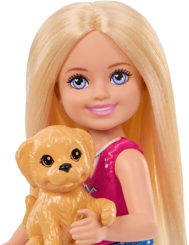 Barbie Chelsea Outdoor Adventures Playset, Family & Friends Set with Small Blonde Doll, Pet Puppy & 5+ Camping Accessories in Kuwait