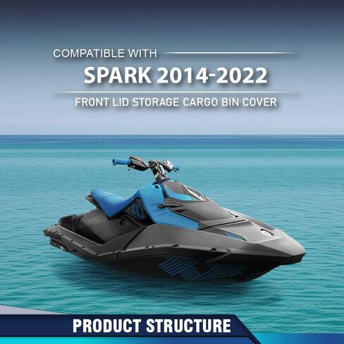 غطاء صندوق تخزين البضائع العلوي بغطاء عاكس أمامي PIT66 متوافق مع Sea-Doo Spark 2 Up/3 Up 2014 2015 2016 2017 2018 2019 2020 2021 2022 295100865، 295100553، 295100864، 295100870 أسود in Kuwait