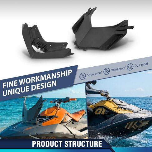 غطاء صندوق تخزين البضائع العلوي بغطاء عاكس أمامي PIT66 متوافق مع Sea-Doo Spark 2 Up/3 Up 2014 2015 2016 2017 2018 2019 2020 2021 2022 295100865، 295100553، 295100864، 295100870 أسود in Kuwait