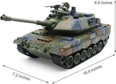 Fistone 1:18 RC Leopard Tank Toy for Kids, Sound Light & Smoke Effects, Remote Control Military Vehicle for Boys in Kuwait