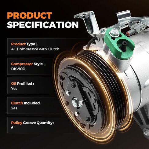 ضاغط تيار متردد متوافق مع Subaru Crosstrek 2016-2017 2.0L، Forester 2014-2018 2.0/2.5L، Impreza 2012-2016 2.0L، XV Crosstrek 2013-2015 2.0 بديل لـ 73111FJ000 in Kuwait