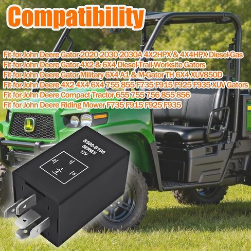 AM138537 AM100819 S500-B100 Glow Plug Relay (عبوة من 2) - متوافق مع John Deere Gator 4X2 4X4، XUV، جرار مدمج 655 755 855 856، جزازات سلسلة F in Kuwait