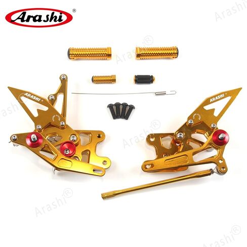 أراشي (الإصدار 2.0) مجموعات خلفية لسوزوكي GSXR 1000 2007 2008 ملحقات الدراجة النارية مساند قدم قابلة للتعديل مجموعات خلفية GSX-R 1000 GSX-R1000 GSXR1000 Gold 07 08 in Kuwait