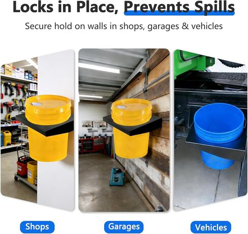 SPARKWHIZ 5 Gallon Bucket Bracket for Race Trailer, Garage, Shop, Enclosed Trailer, Toy Hauler, 11.5" ID in Kuwait