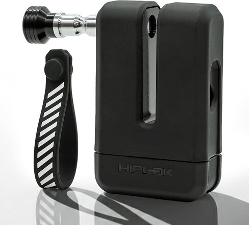 قفل قرص الدراجة النارية Hiplok MDX | قفل فرامل قرصية عالي الأمان | قفل مضاد للالتقاط وأسطوانة مضادة للثقب تُباع بشكل آمن ذهبي، تصنيف Art 4 Star وENRA | فولاذ مقوى مع 3 مفاتيح وبطاقة تذكير مغناطيسية in Kuwait